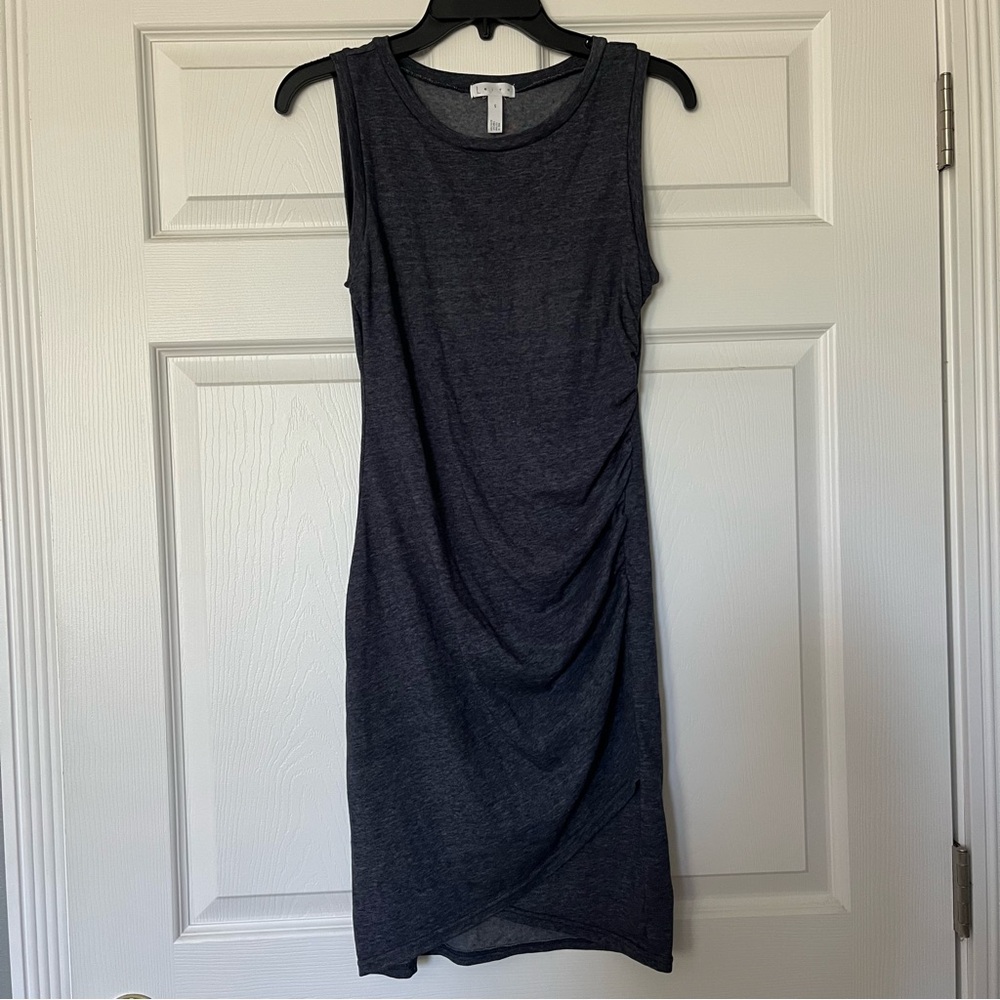 Leith Gray Ruched Sheath Mini Dress